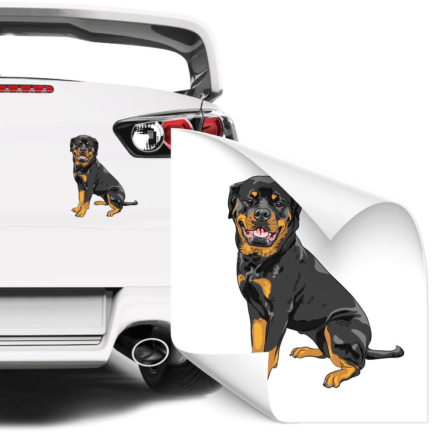 Rottweiler Motivaufkleber in Farbe Hundesticker von Klebe-X jetzt